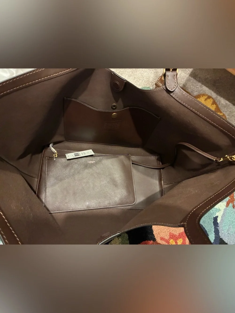COACH Gramercy Tote Maple w/ NY zip pouch - Picture 5 of 8